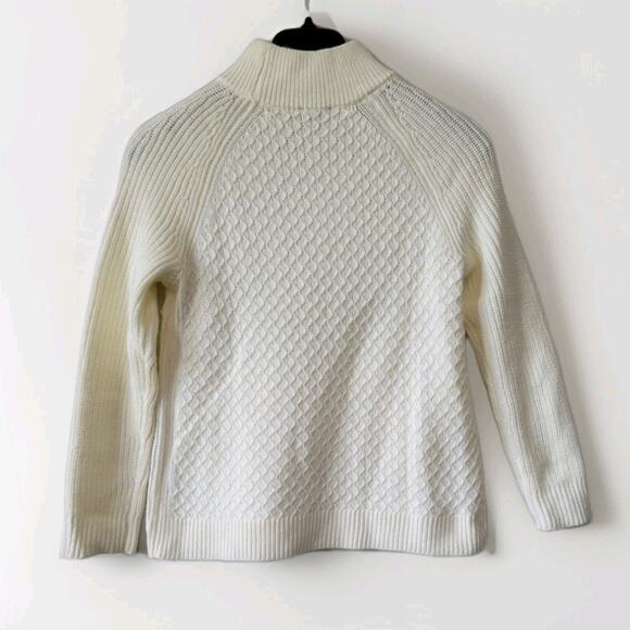 Talbots Cable Knit Mock Neck Wool Blend Sweater Traditional Women's P Medium - Picture 2 of 5